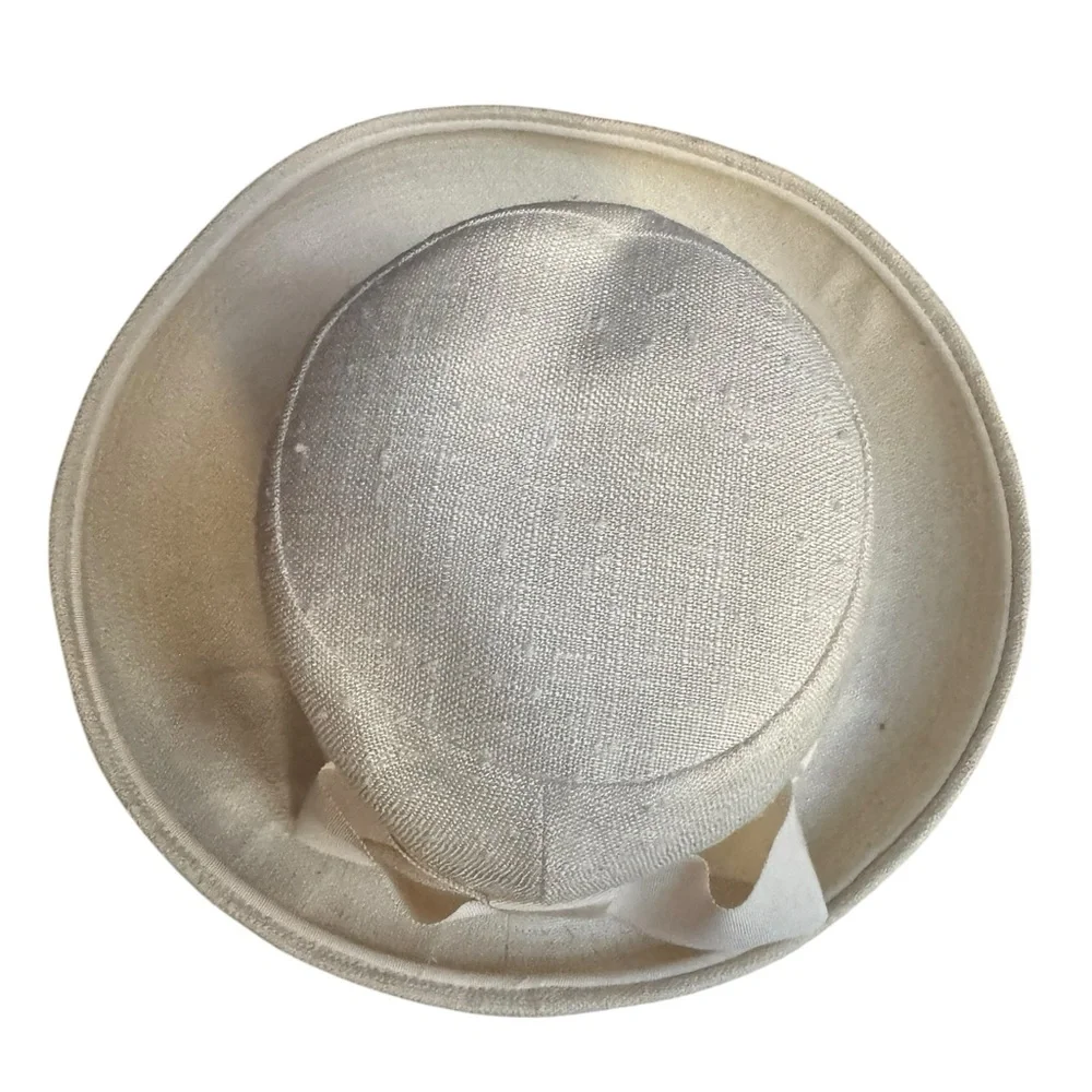 1950s‎ Union Made Linen Bucket Style w/Bow Wide Brim Hat - Picture 5 of 8